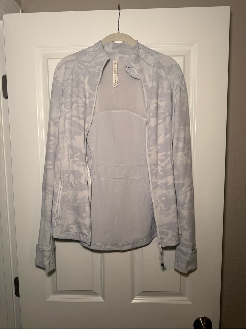 Light gray camo define jacket - full length